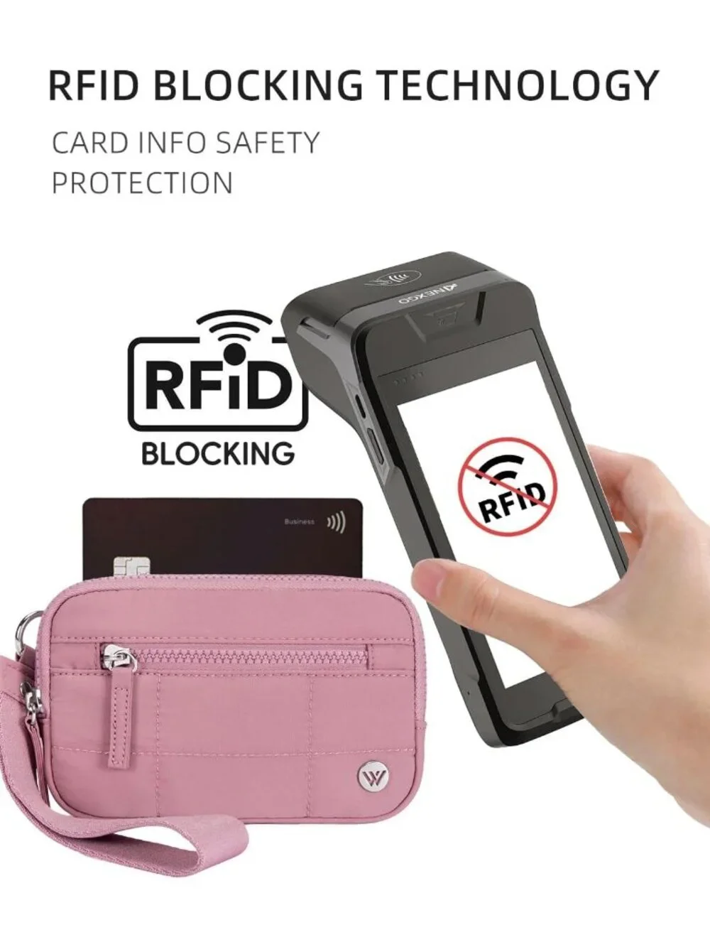 Quilted Nylon RFID Blocking Wristlet Wallet for Women - Phone & Card Holder